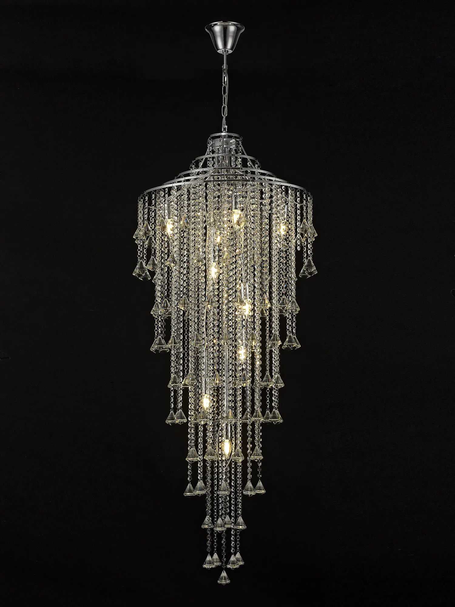 Inina Crystal Chandelier 9 Light (17kg) Polished Chrome